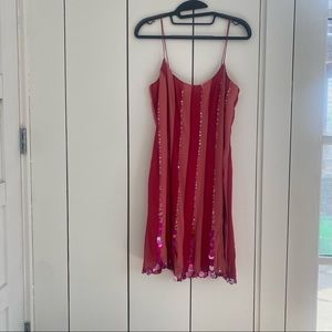 Muse silk chiffon beaded dress EUC